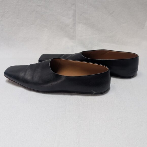 The Row Women's Black Leather Square Toe Flats Shoes Size 38 US 8 - Picture 6 of 9
